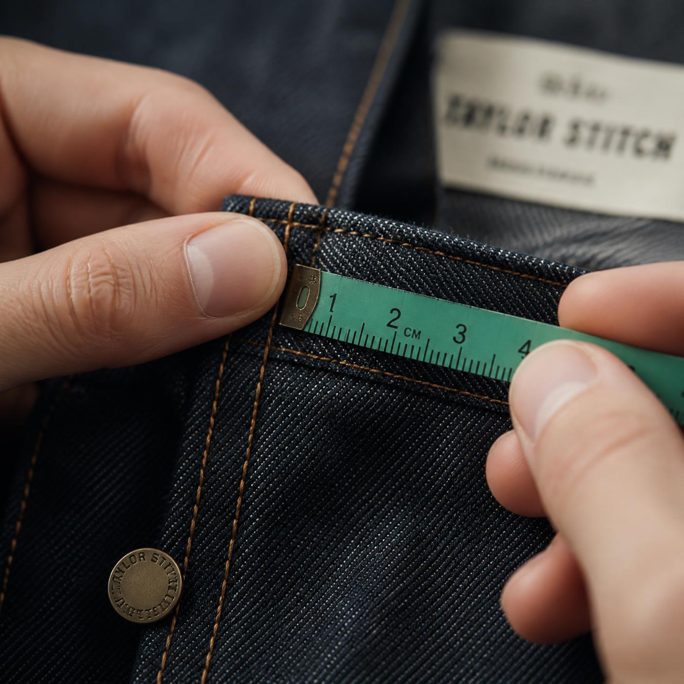 Measurement verification on a denim garment